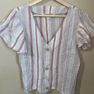 Button up stripe blouse